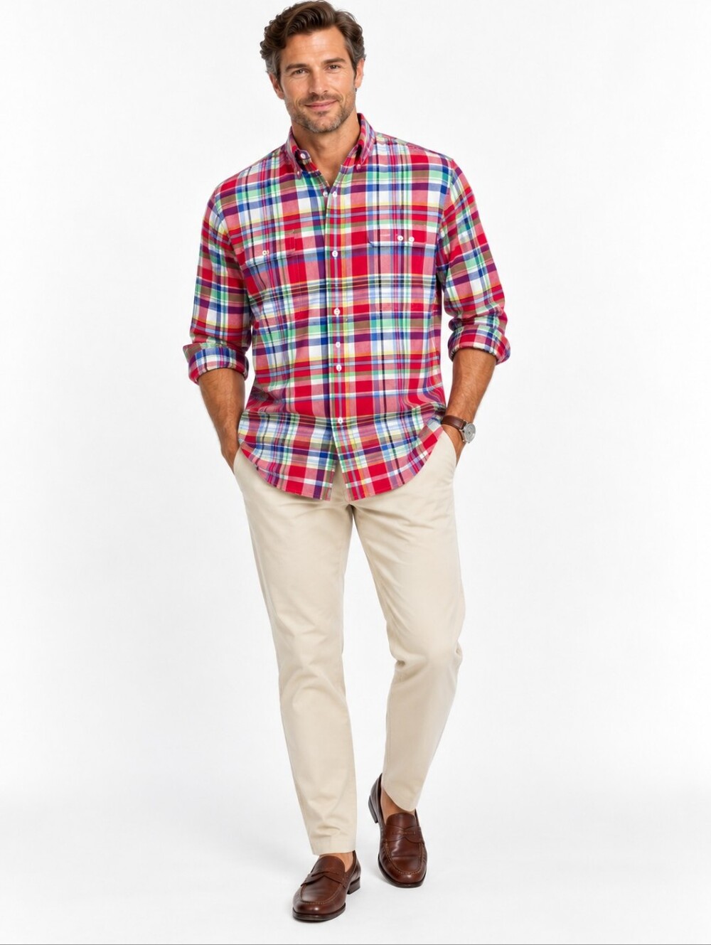 Polo Ralph Lauren XXL Classic Fit Madras Plaid Cotton Button Down Shirt